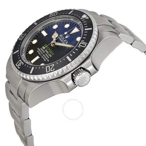 rolex deepsea d-blue dial automatic men's stainless steel oyster watch|Rolex sea dweller deepsea price.